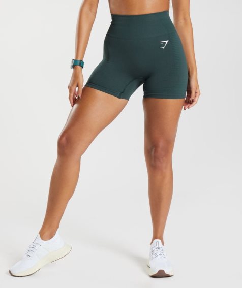 Women's Gymshark Vital Seamless 2.0 Shorts Dark Green | CA 5D7683